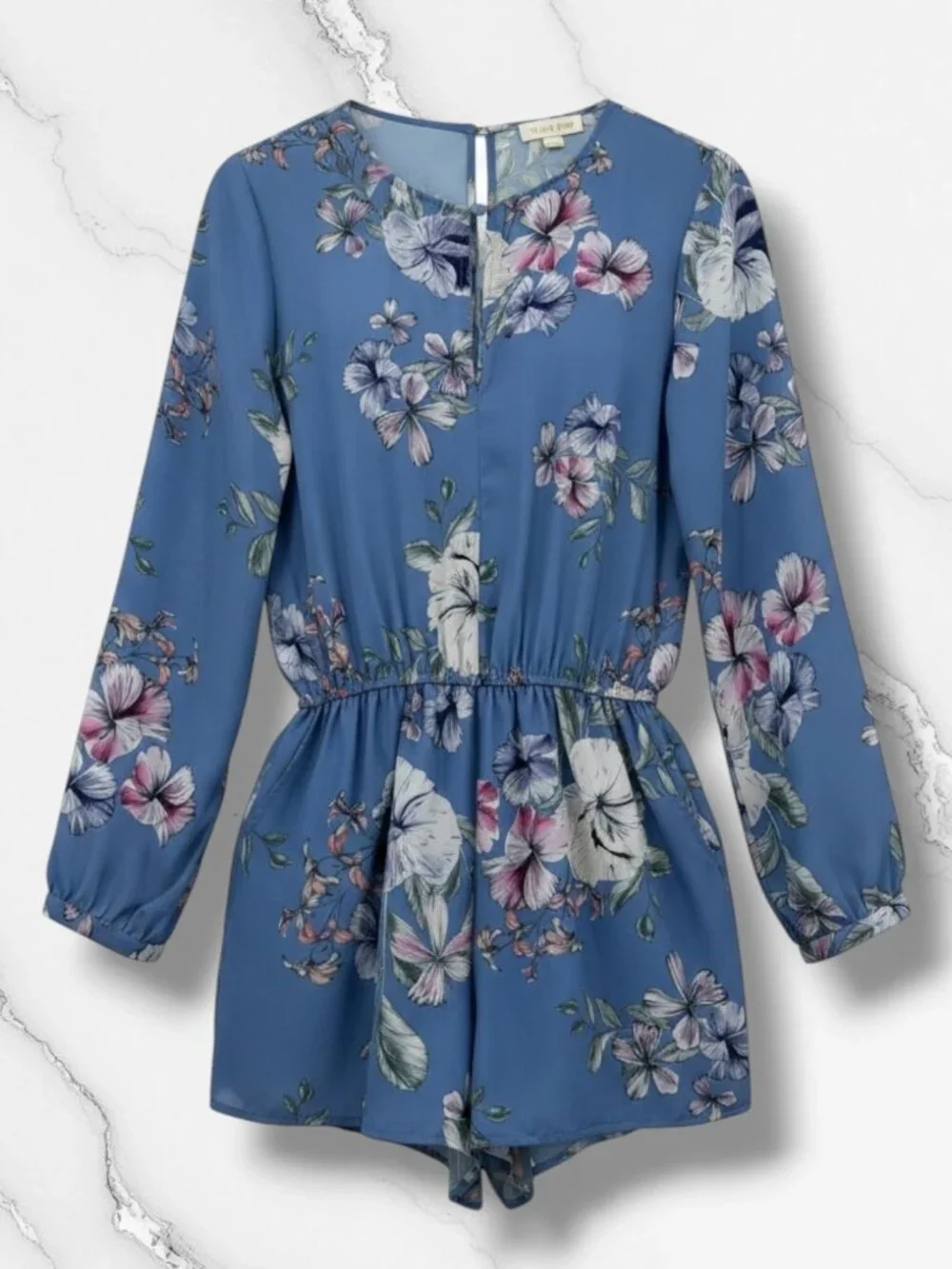 Yumi Kim Miss Magnolia Born To Run Blue Long Sleeve Romper S